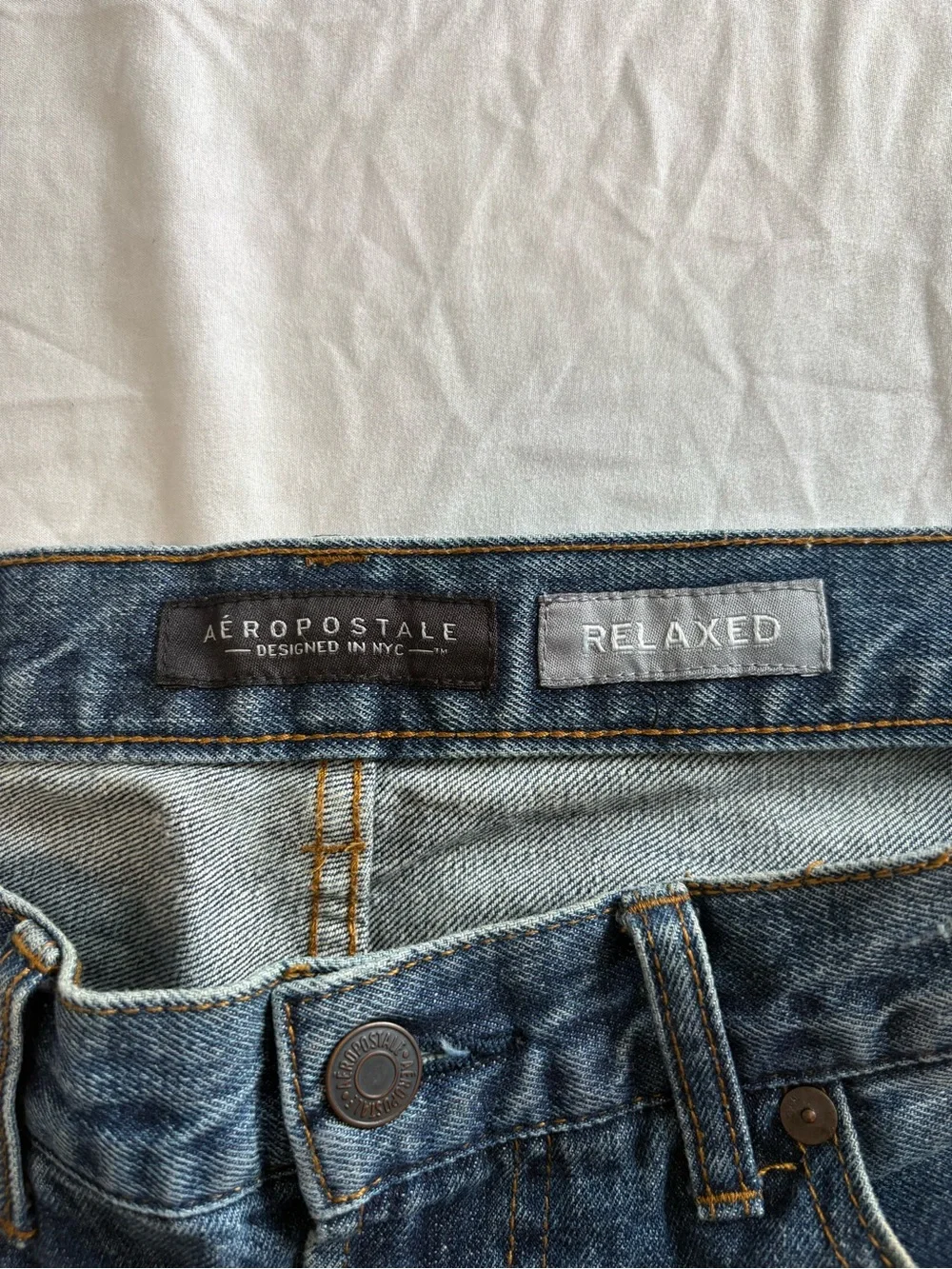 Aeropostale Distressed Dark Blue Denim Shorts